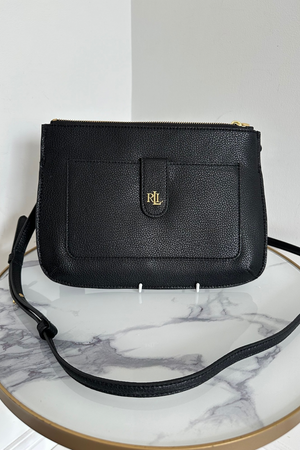 Black Leather Crossbody Bag BNWT The Green Muse