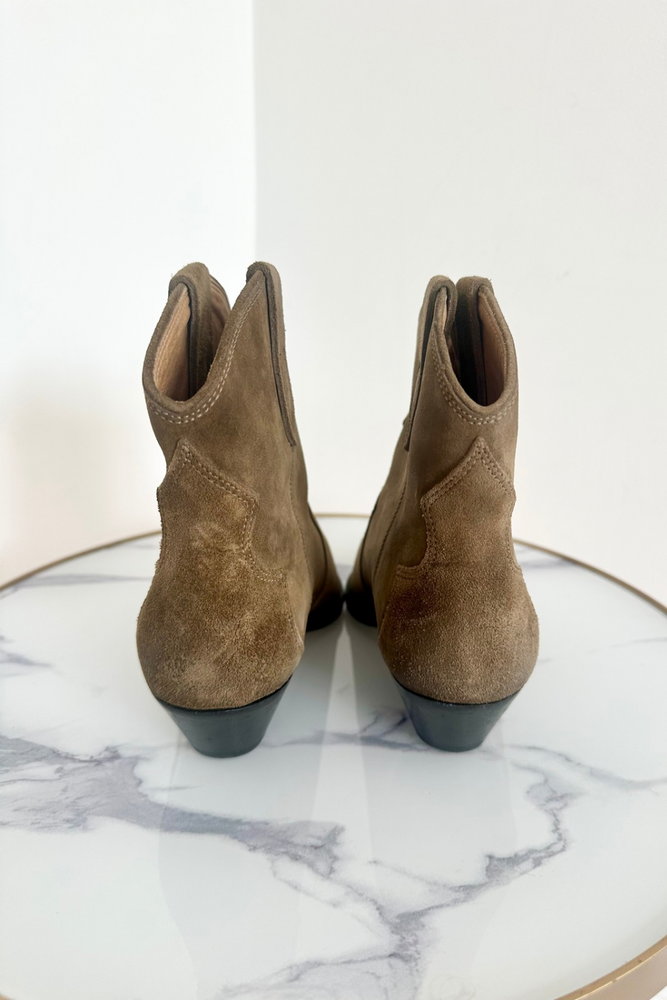 Suede Western Style Ankle Boots Size 2 - Preloved