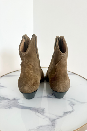 Suede Western Style Ankle Boots Size 2 - Preloved
