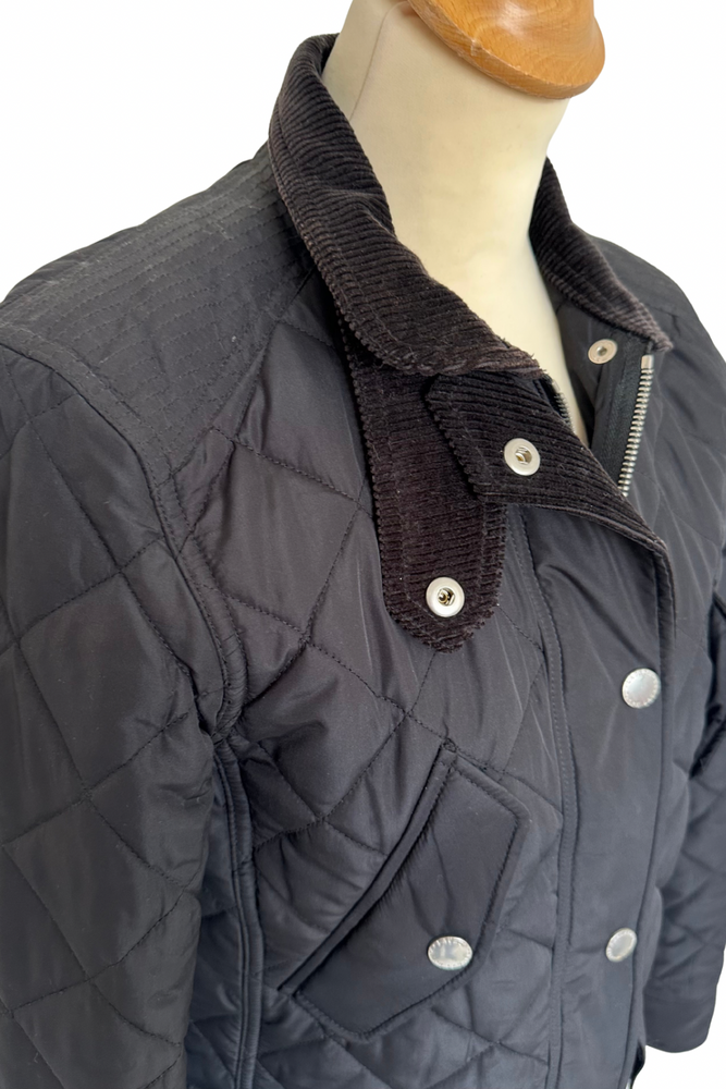 Black Quilted Jacket Size XS - Preloved