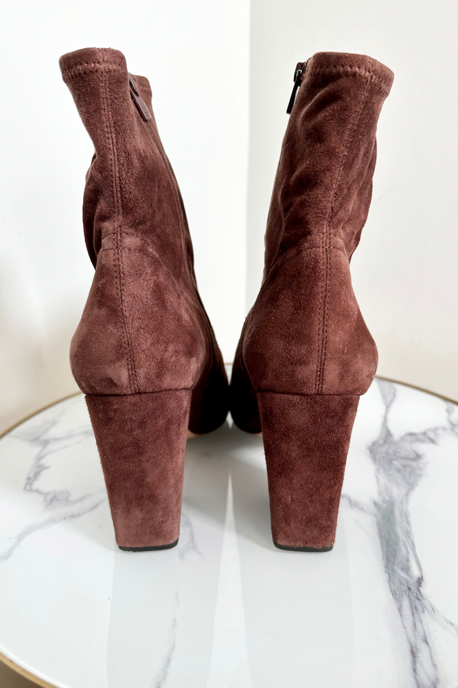 Burgundy Suede Ankle Boots Size 7 - Preloved