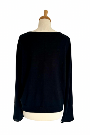 Black Wool Jumper Size L - Preloved