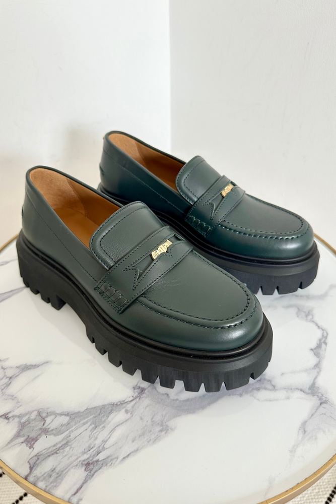 Leather Platform Loafers Size 4  - Unworn
