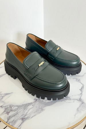 Leather Platform Loafers Size 4  - Unworn