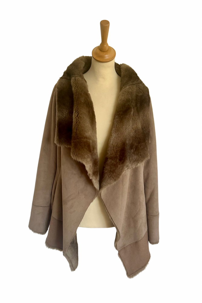 Faux Suede & Shearling Jacket Size 10 - Preloved
