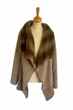 Faux Suede & Shearling Jacket Size 10 - Preloved