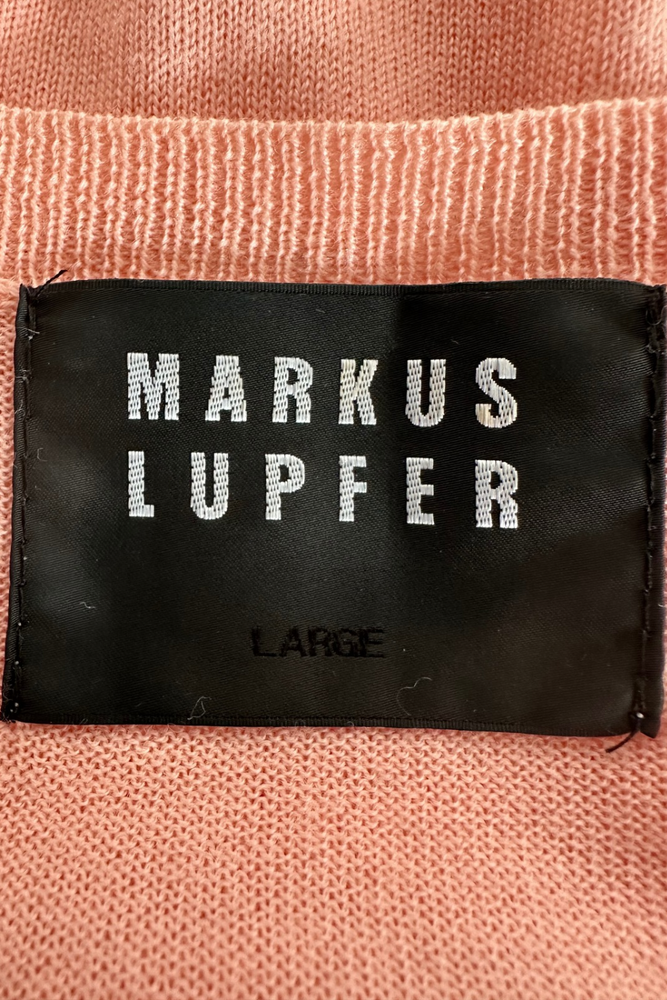 Pink 'Lips' Merino Sweater Size L (UK 14) - Preloved