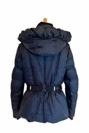 Navy Hooded Puffer Jacket Size UK 12 - Preloved