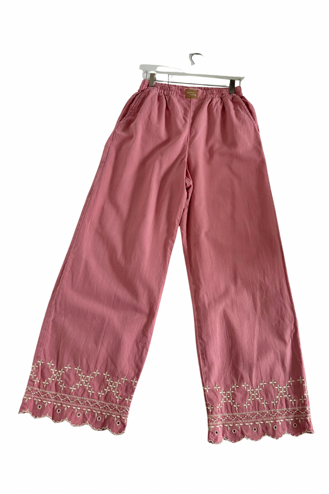 Embroidered Hem Trousers Size XS - Preloved