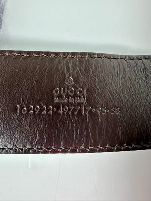 GG Silver Leather Belt Size 95 cm - Preloved