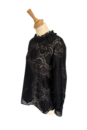 High Neck Lace Blouse Size 10 - Preloved