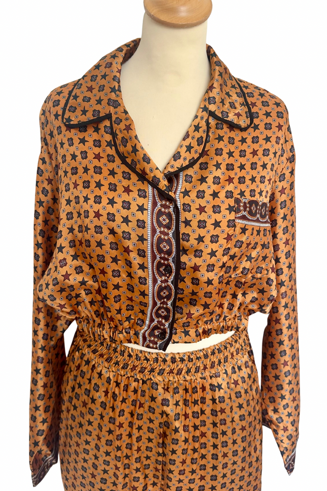 Cropped Satin Blouse Size 8/10 - New with Tags