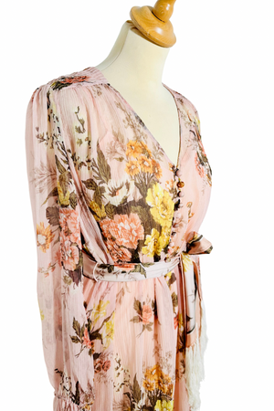 Silk Chiffon Floral Midi Dress Size 10 - BNWT
