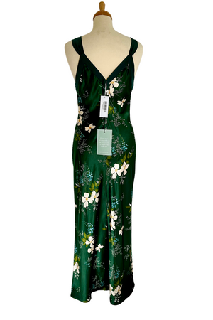 Silk Slip Floral Maxi Dress Size S - New with Tags