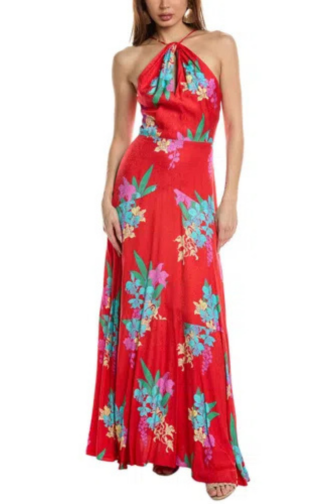 Red Rose Halter Maxi Dress Size 10 - New with Tags