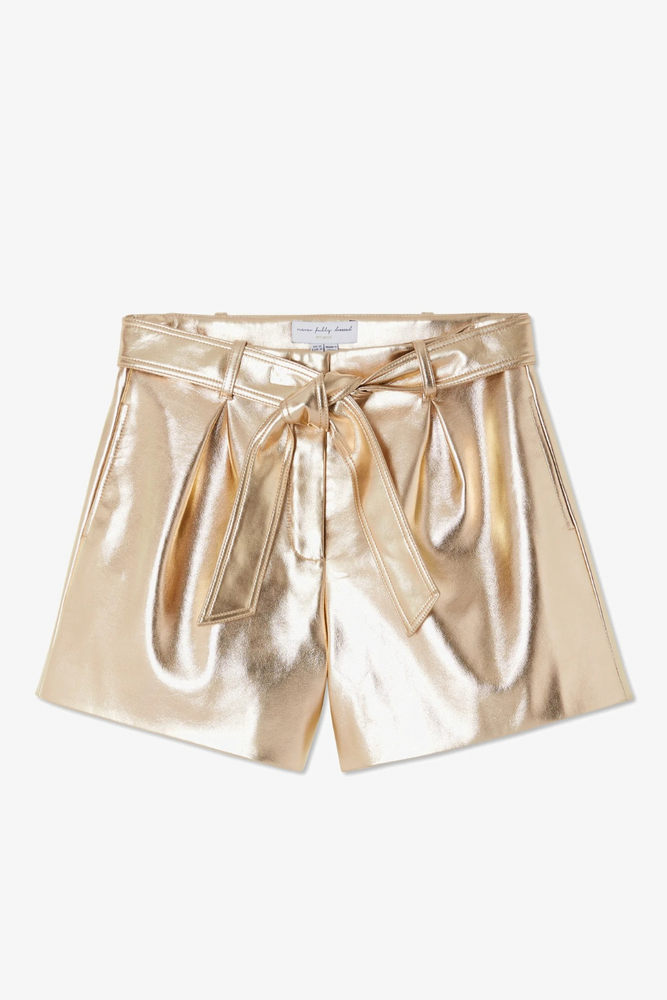 Metallic Vegan Leather Shorts Size 12 - BNWT