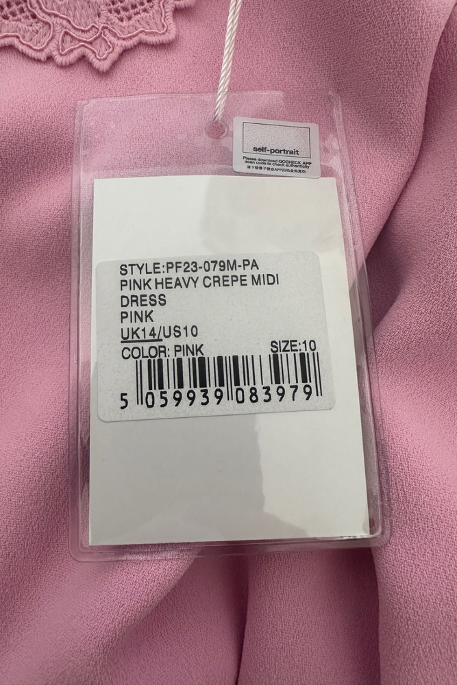 Lace Collar Crepe Midi Dress Size 14 - New with Tags