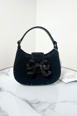 Rhinestone Bow Detail Crescent Micro Bag - BNWT