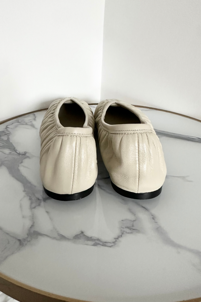 Gathered Leather Ballet Flats Size UK 6 - BNWT