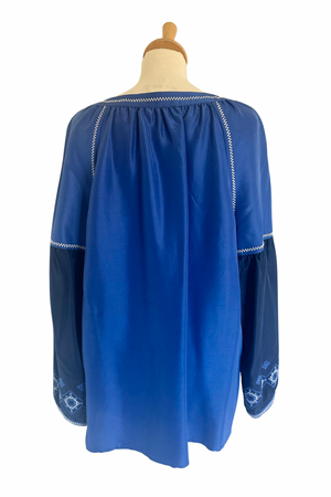 Silk Embroidered Blouse Size 12 - Preloved