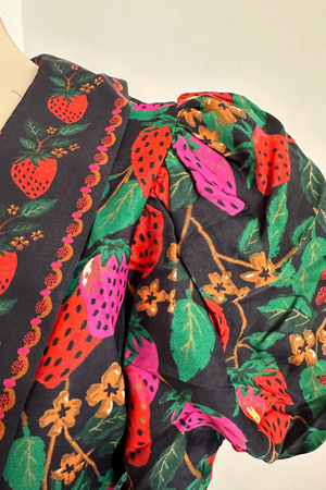 Strawberry Print Ruched Minii Dress Size XS - BNWT