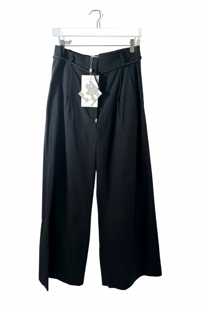 Black Wide Leg Cotton Trousers Size 12 - BNWT