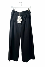 Black Wide Leg Cotton Trousers Size 12 - BNWT