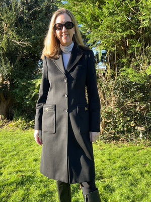 Wool Mid Length Classic Coat Size UK 10 - Preloved