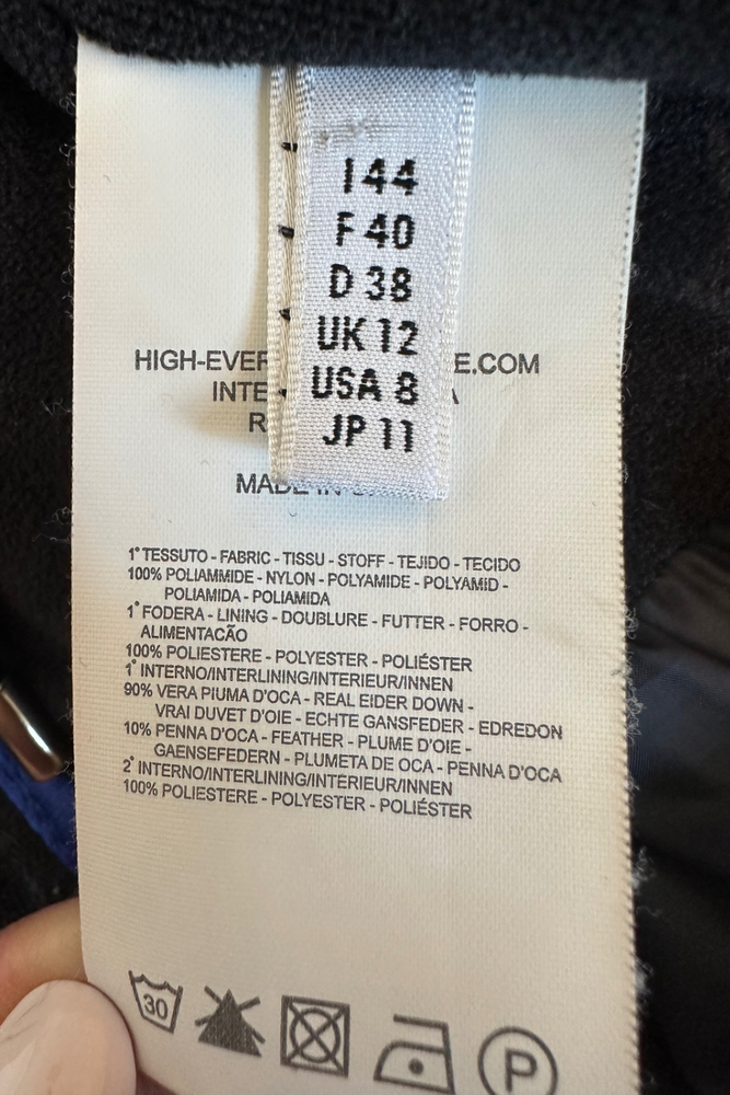 Navy Hooded Puffer Jacket Size UK 12 - Preloved