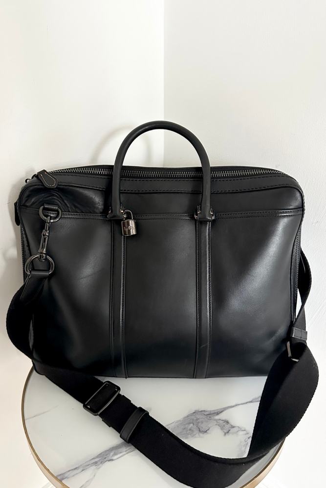 Leather Satchel Briefcase - Preloved