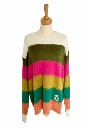Striped Mohair Sweater Size UK 16 - Preloved