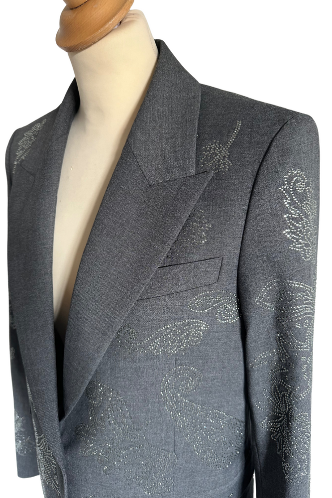 Embellished Paisley Grey Blazer Size 10 - BNWT