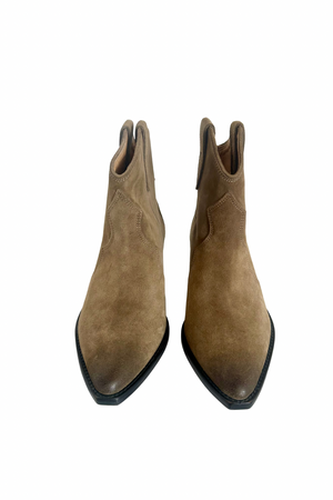 Suede Western Style Ankle Boots Size 2 - Preloved