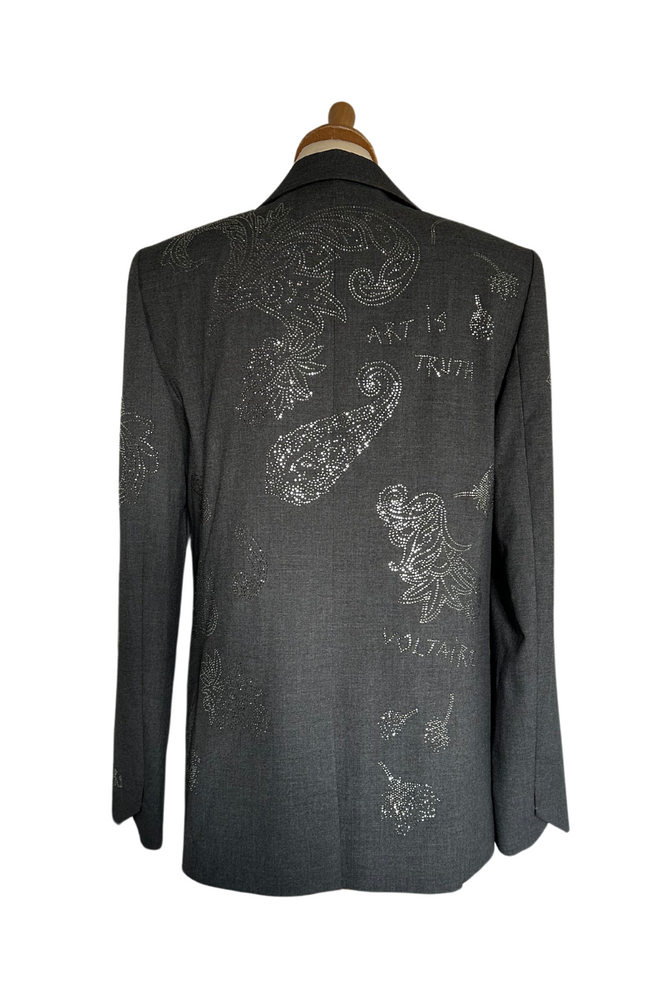 Embellished Paisley Grey Blazer Size 10 - BNWT