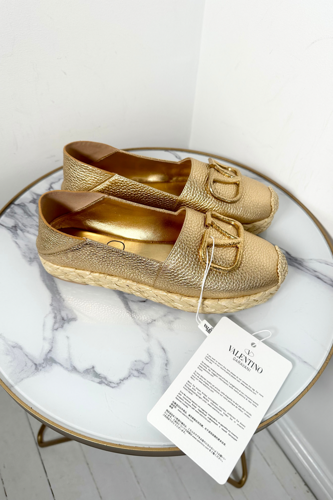 
            
                Load image into Gallery viewer, VLogo Leather Espadrilles Size 4 - BNWT
            
        