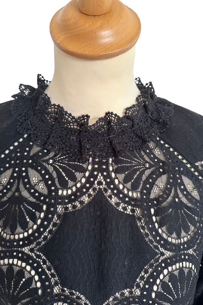 High Neck Lace Blouse Size 10 - Preloved