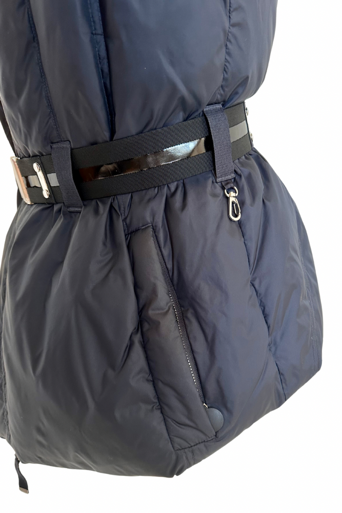 Navy Hooded Puffer Jacket Size UK 12 - Preloved