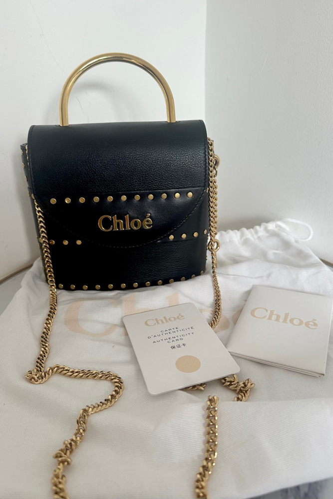 Aby Lock Studded Handbag - As New