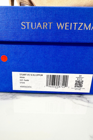 Stuart 85 Suede Scallop Heels Size 39 - New