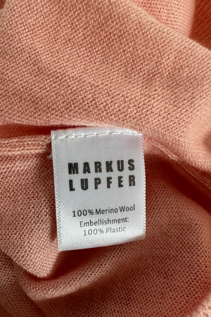 Pink 'Lips' Merino Sweater Size L (UK 14) - Preloved