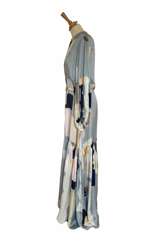 Abstract Print Maxi Dress Size 6 (Would fit a UK 10) - Preloved