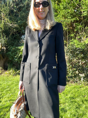 Wool Mid Length Classic Coat Size UK 10 - Preloved