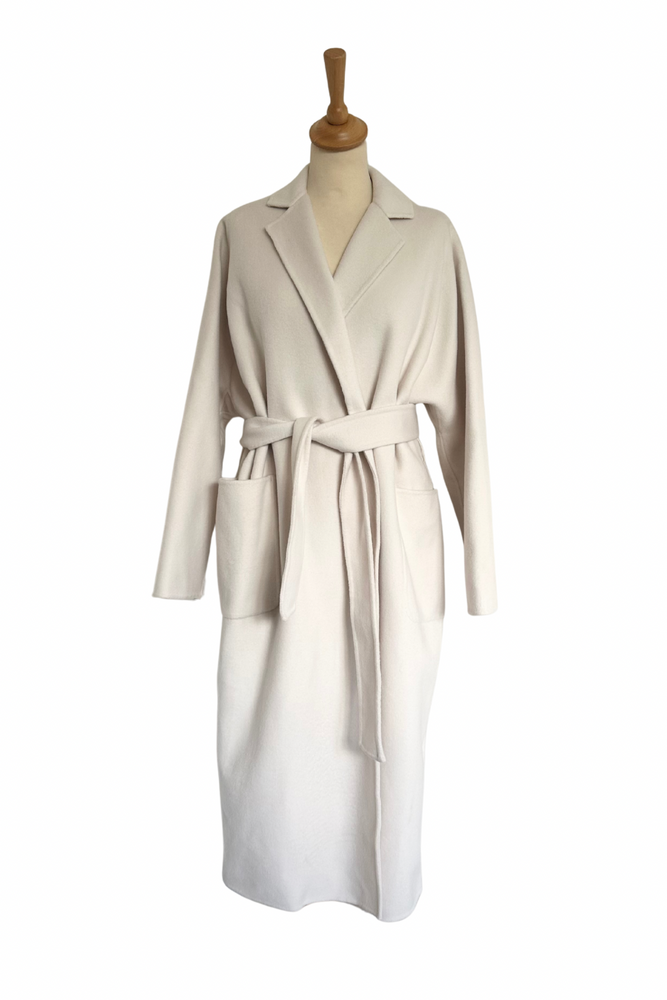 Cream Wool Belted Coat One Size - New with Tags