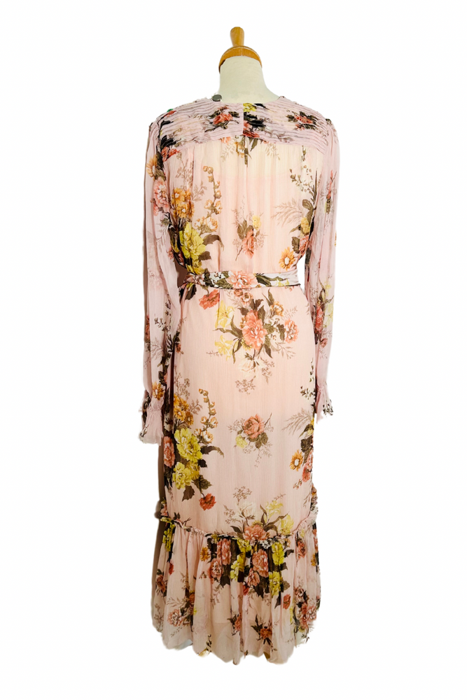 Silk Chiffon Floral Midi Dress Size 10 - BNWT