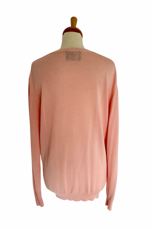 Pink 'Lips' Merino Sweater Size L (UK 14) - Preloved