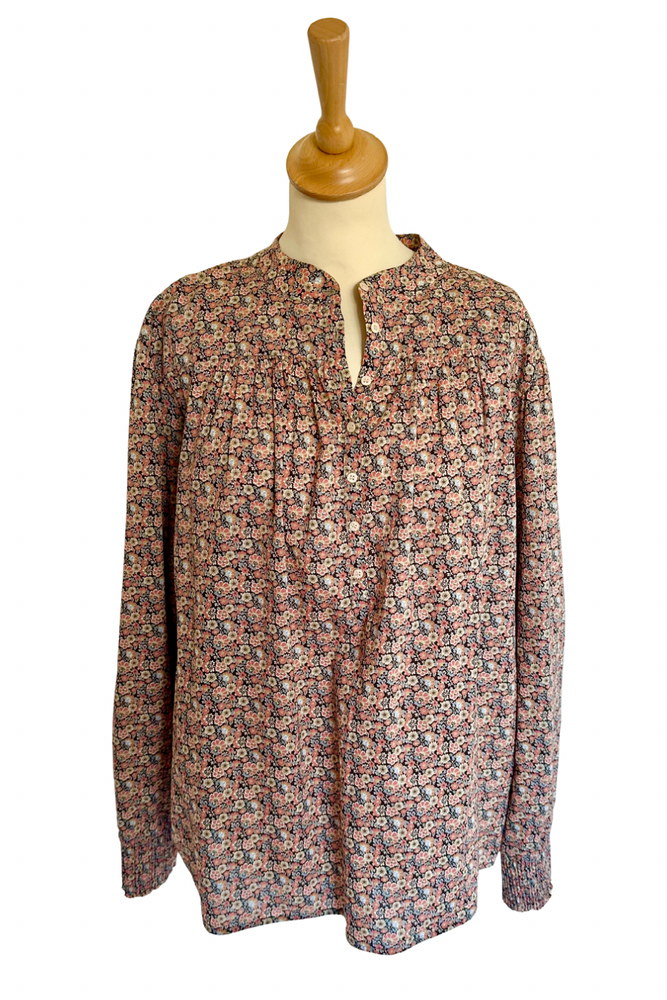 Floral Cotton Blouse Size 3 (UK 12) - Preloved