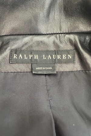 Black Leather Biker Jacket Size 12 - Preloved