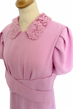 Lace Collar Crepe Midi Dress Size 14 - New with Tags