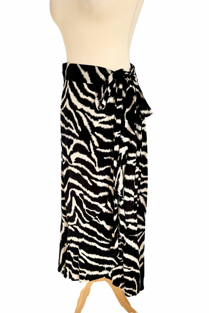 Zebra Print Wrap Skirt Size 12 - Preloved