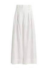 White Linen Pleated Trousers Size M - BNWT